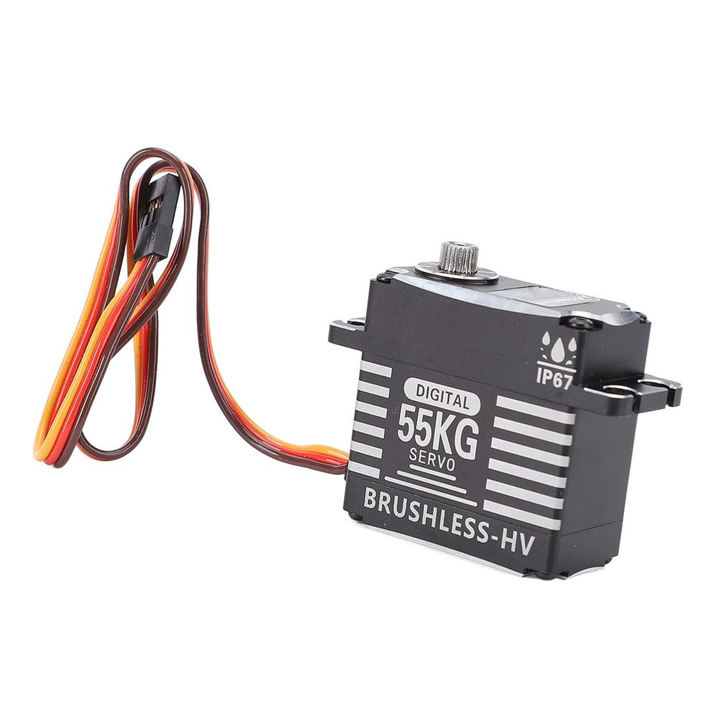Servo Full Metal Gear Brushless 55KG High Torsion Rain Proof 180° Servo for Replacement