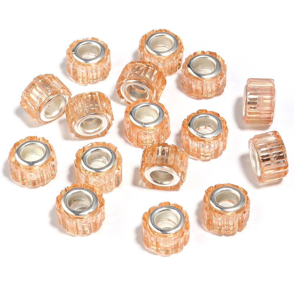 20pcs 11x8mm Resin Beads Candy Color Cylindrical Big Hole Loose Spacer Bead for Jewelry Making DIY Bracelet Necklace Accessories