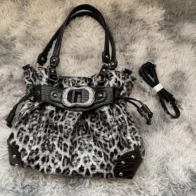Vintage Y2k Leopard Print Shoulder Bag