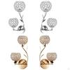 E26/E27 Wall of Crystal Lamp, Sconces Lighting Fixture with 2 Heads, Luxury European Lamp
