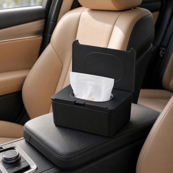 Wipes Dispenser, Refillable with Buckle-Sealed Cover Tissue Box, Dustproof Easy Pull Wipes Pouch Case for Bathroom