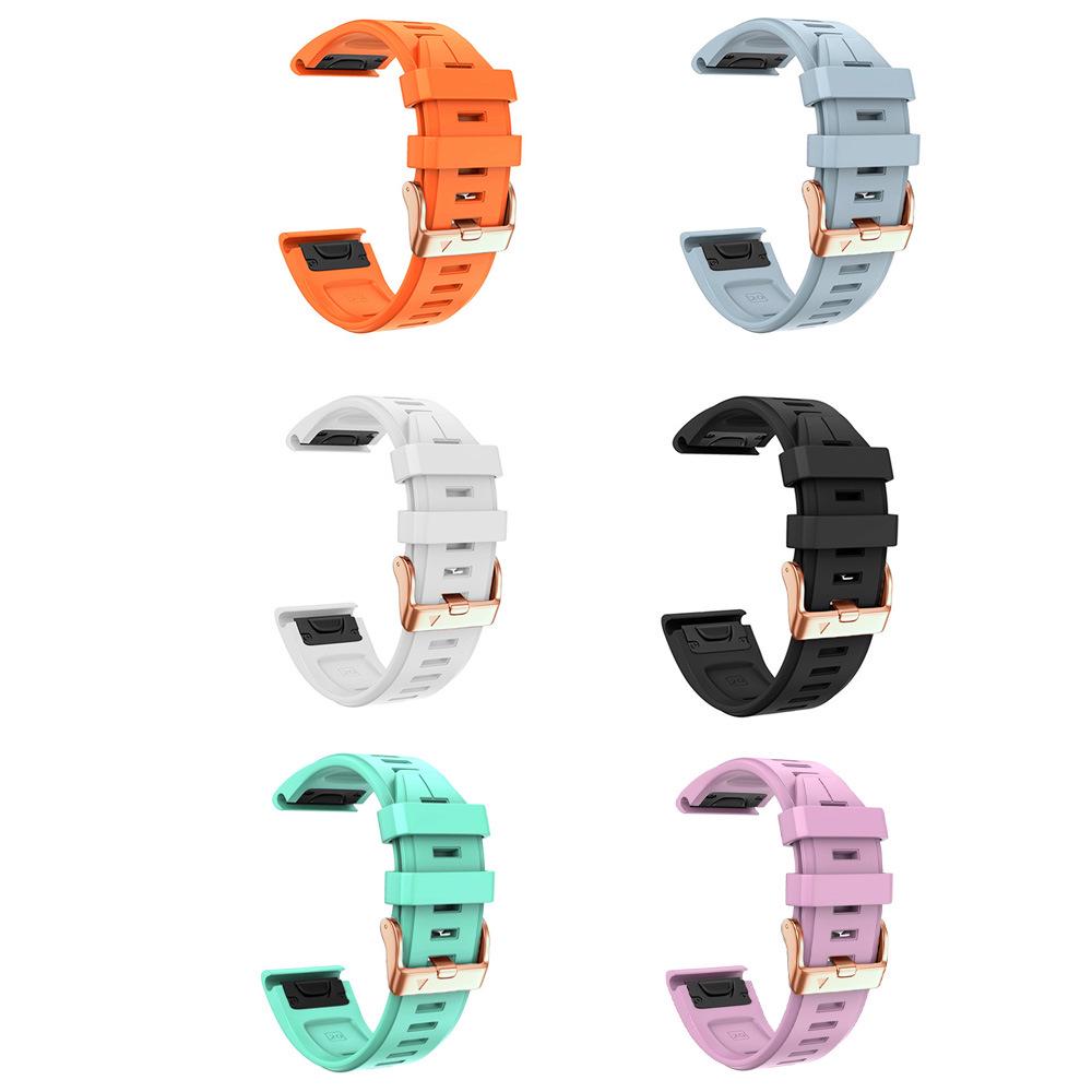 20mm Gold Buckle Silicone Smart Watch Band for Garmin Fenix 8S/7S/6S/6S Pro/5S