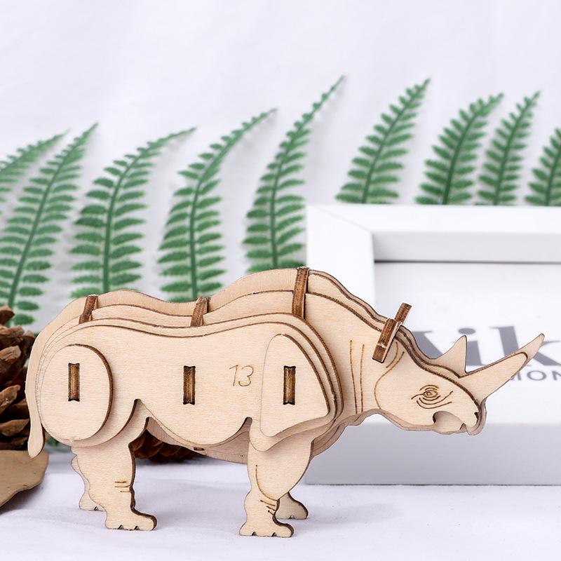 Children's DIY Wooden Toys Wooden Model Puzzle Three-dimensional Puzzle Hand-assembled Coloring Insect Model Building Blocks