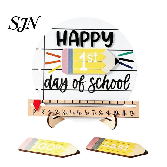 Educational Writing Board for Children First Day of School Chalkboard Sign, Reusable Wooden Milestone Board, Preschool Sign Back to