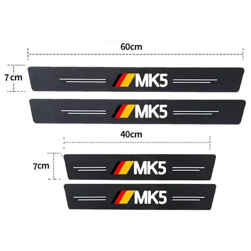 ASRHP1 Carbon Fiber Stickers for Volkswagen VW MK5 Badge Auto Door Entry Pedal Guards Tape Car Door Threshold Sill Scuff Plate Decals