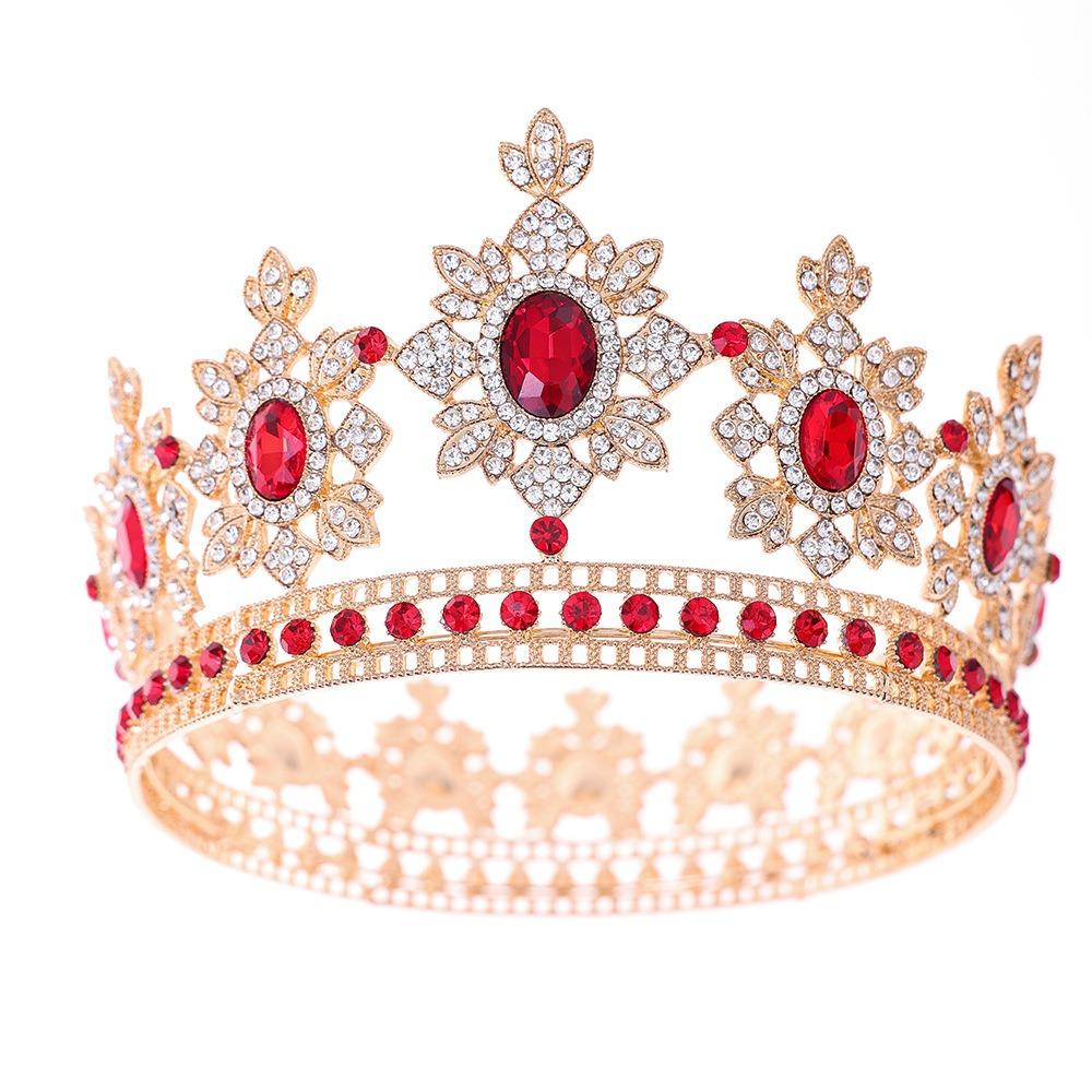 Elegant Baroque Queen Tiaras Luxury Wedding Head Wear Rhinestone Diadem Photography Props