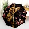 Black Yorkshire Terrier Pattern, Automatic Folding Umbrella, Portable and Foldable Design, 8 Ribs, a Christmas or Birthday Gift.