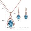 Wish Fashion Women's Blue, Green & Red Teardrop Necklace & Earrings Set