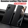 Oryginalne skórzane etui z klapką do Huawei P60 P50 P40 Pro P30 P20 Mate 50 40 30 20 Pro RS Lustrzane Smart Touch View Obudź Uśpij