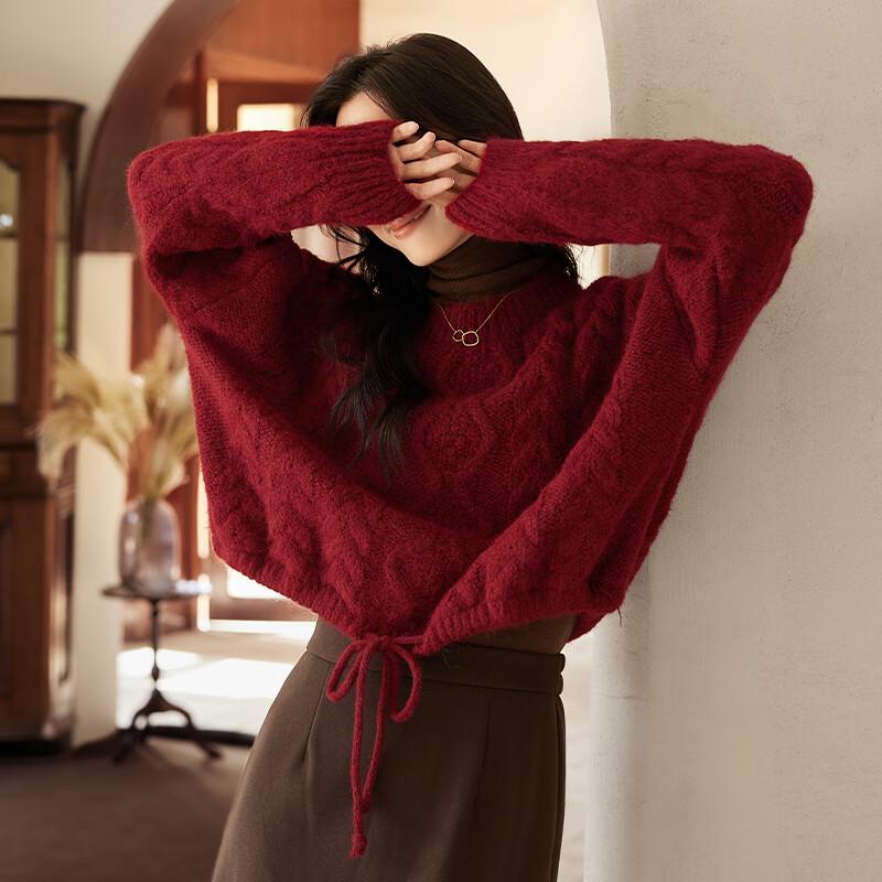 VICTORIA&VERA Women's Winter Cable Knit Round Neck Sweater V8901S16001