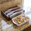 Wall Mounted Plastic Wrap Cutter Box 2 /3 Grids Tin Foil Cutter Wrap Dispenser  Kitchen Organizer