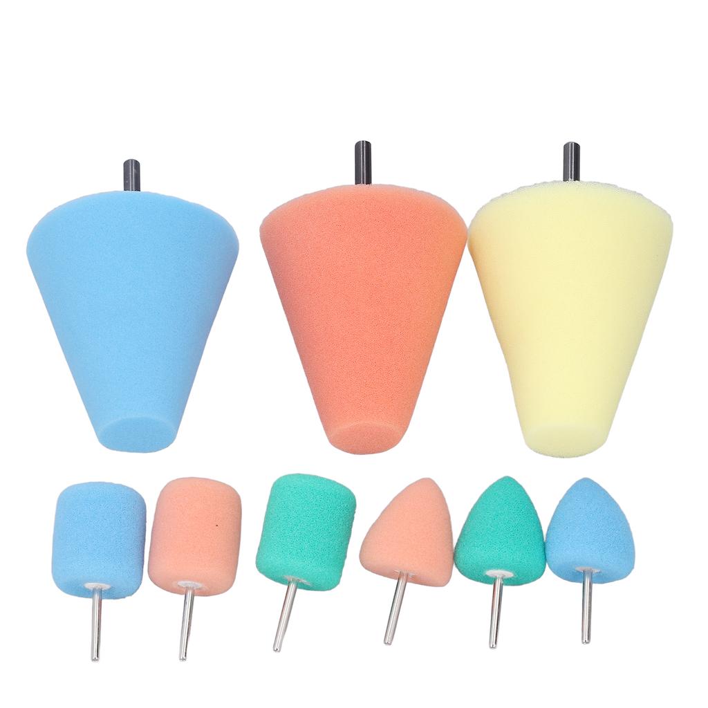 9Pcs Polishing Cone Metal Polish Sponge Buffing Ball for Automotive Car Wheel Hub Care Buffing Polishing Pads Polishing Ball