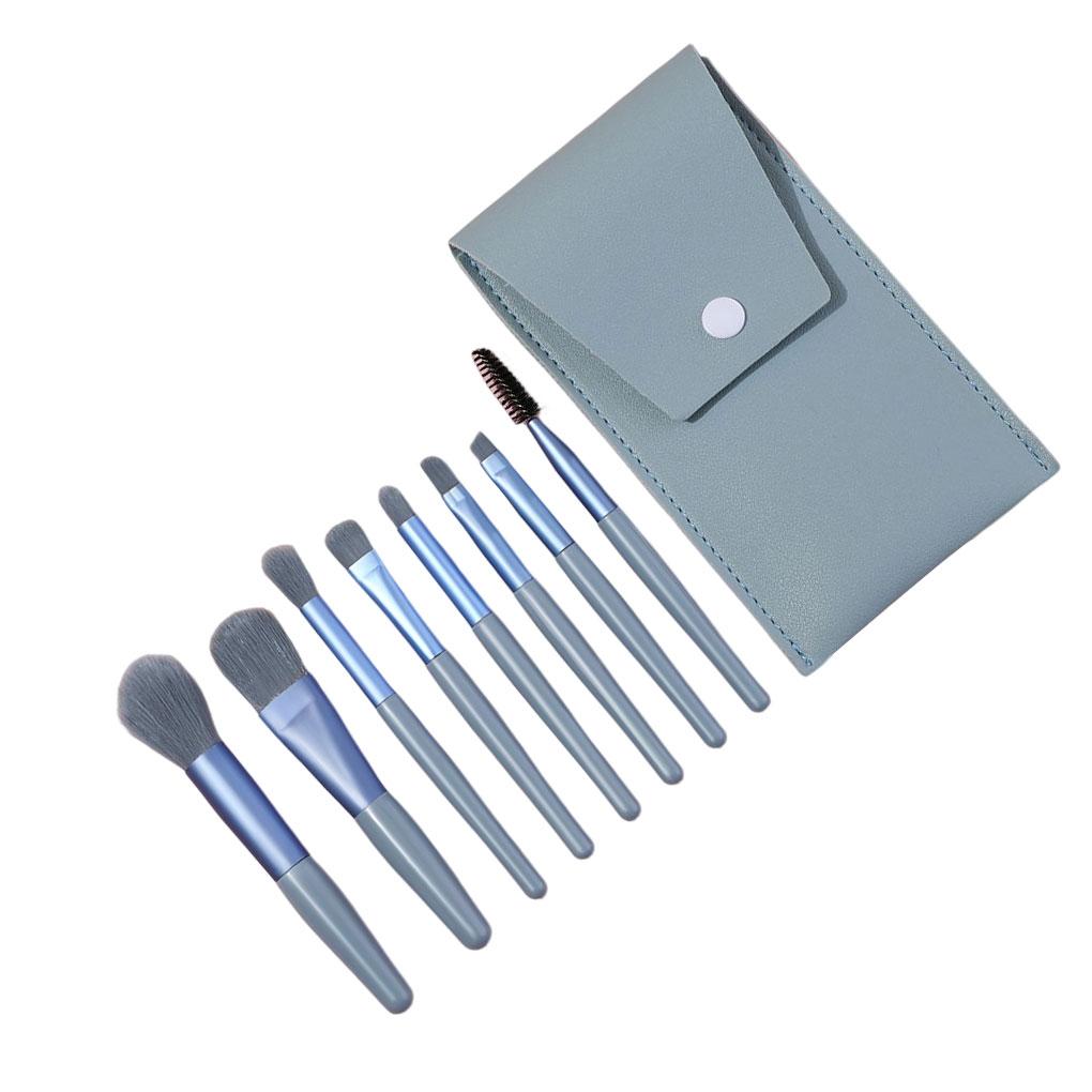 

8 Pieces/Set Woman Makeup Brush with Handle Powder Make Up Soft Brushes Eye Shadow Contouring Blusher Tool for blue
