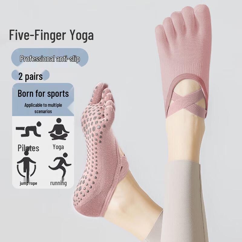 

Duweike Women s Anti-Slip Five-Toe Yoga Socks One Size