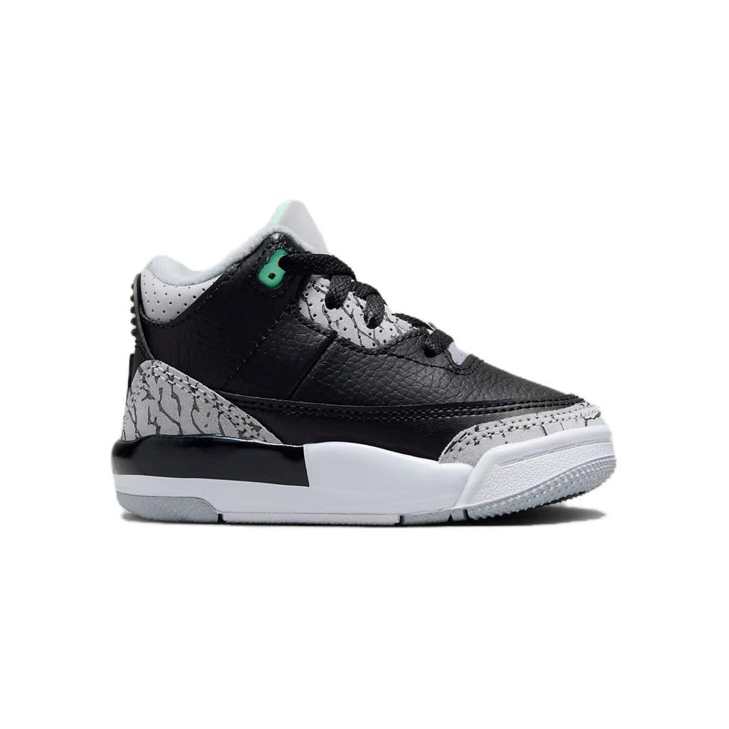 Air Jordan 3 Retro TD Green Glow Baby Sneakers Black Wolf-Grey White DM0968-031