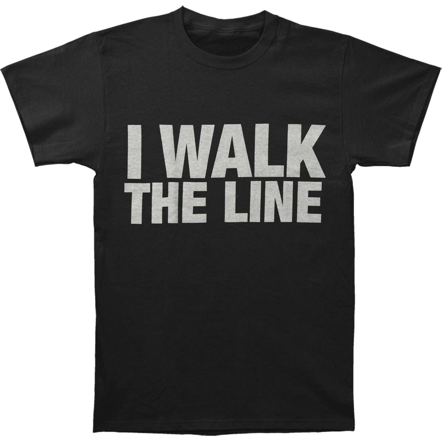 Men s Johnny Cash I Walk the Line T-shirt Small Black 3XL