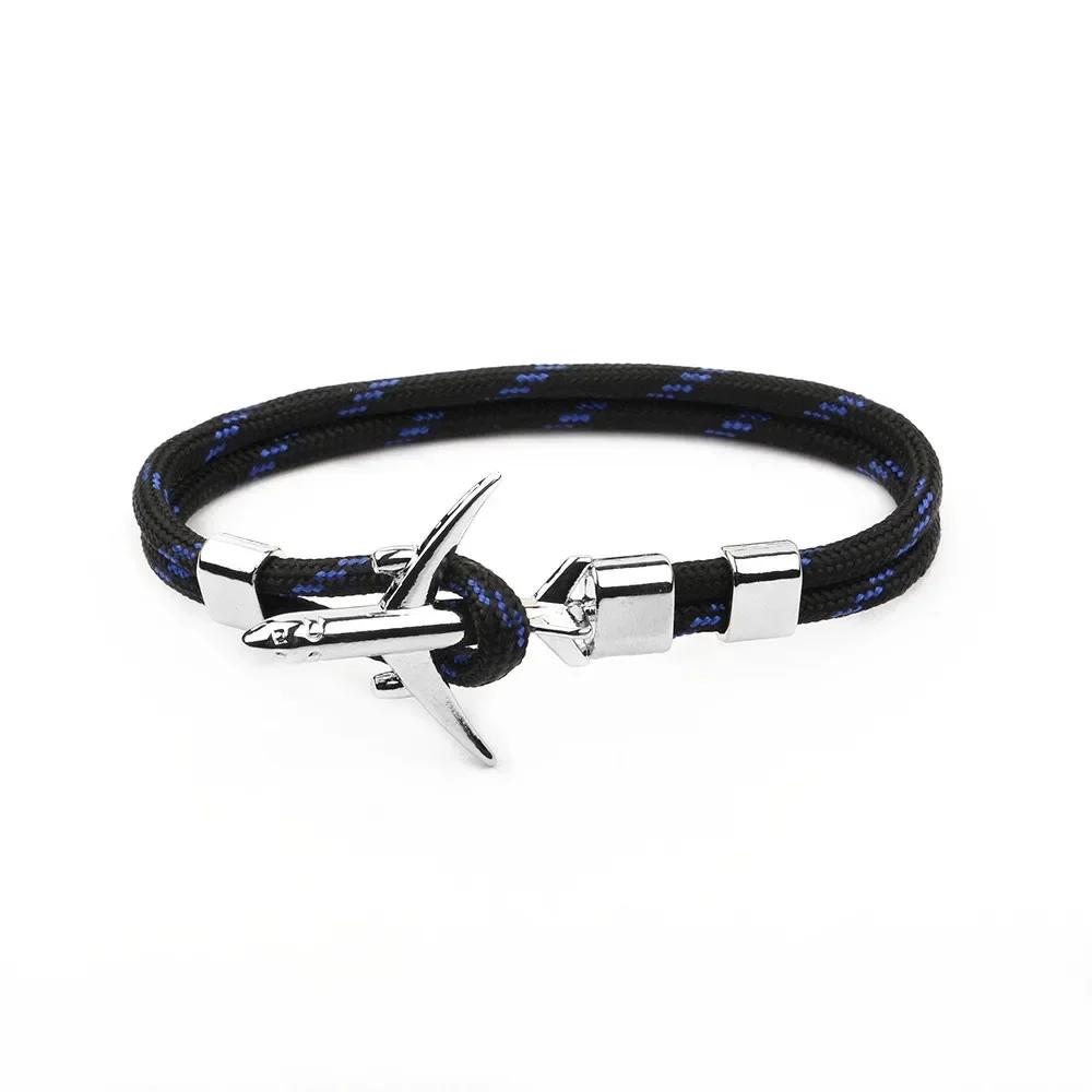 Summer Hot Boeing Airplane Anchor Bracelet Men Nylon Rope Chain Charm Bracelets For Women Survival Aviation Style Sport Bracelet