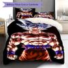 Son Goku Pattern Bedding,Quilt Set Quilt Cover Pillowcase Home Birthday Gift (1 * Duvet Cover + 2 * Pillowcase, Without Core)