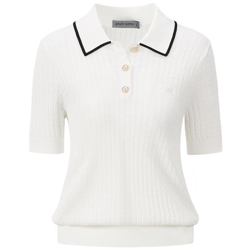 GIOVANNI VALENTINO Women's Slim Fit Short-Sleeve Top