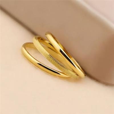 1 Set of Fashionable Men's and Women's Rings Titanium Steel Ring Jewelry Gift
