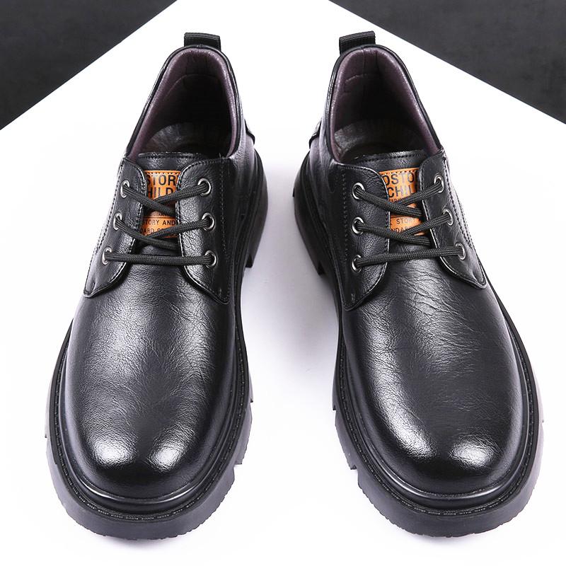 Elevator Shoes Business  Men Sneakers Height Increase Insole 5Cm Man Lift  Tall  Leather Spring Autumn