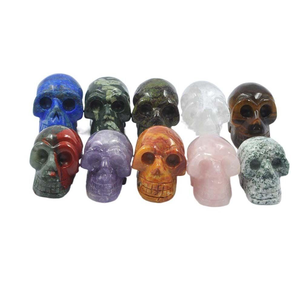 

Home Decoration Figurine Statue Natural Stone Skull Crystal Halloween Decoration Skull Amethyst