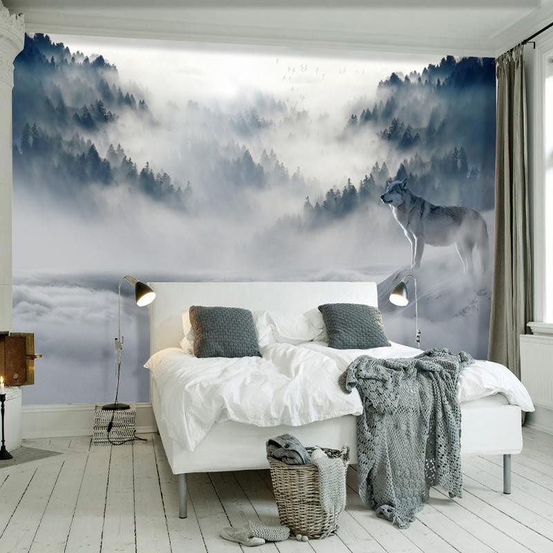 3D Wallpaper Modern Fog Forest Wolf Animal Photo Murals Living Room Bedroom Home Decor Wall Paper For Walls 3 D Papel De Parede