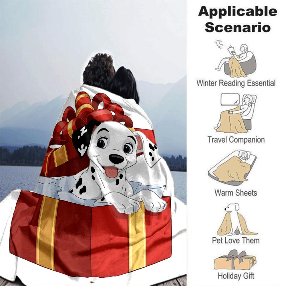 Dalmatian Gift Box Blanket Soft Throw Blanket For Home Bedroom Bed Sofa Travel Office Solid Christmas Blanket