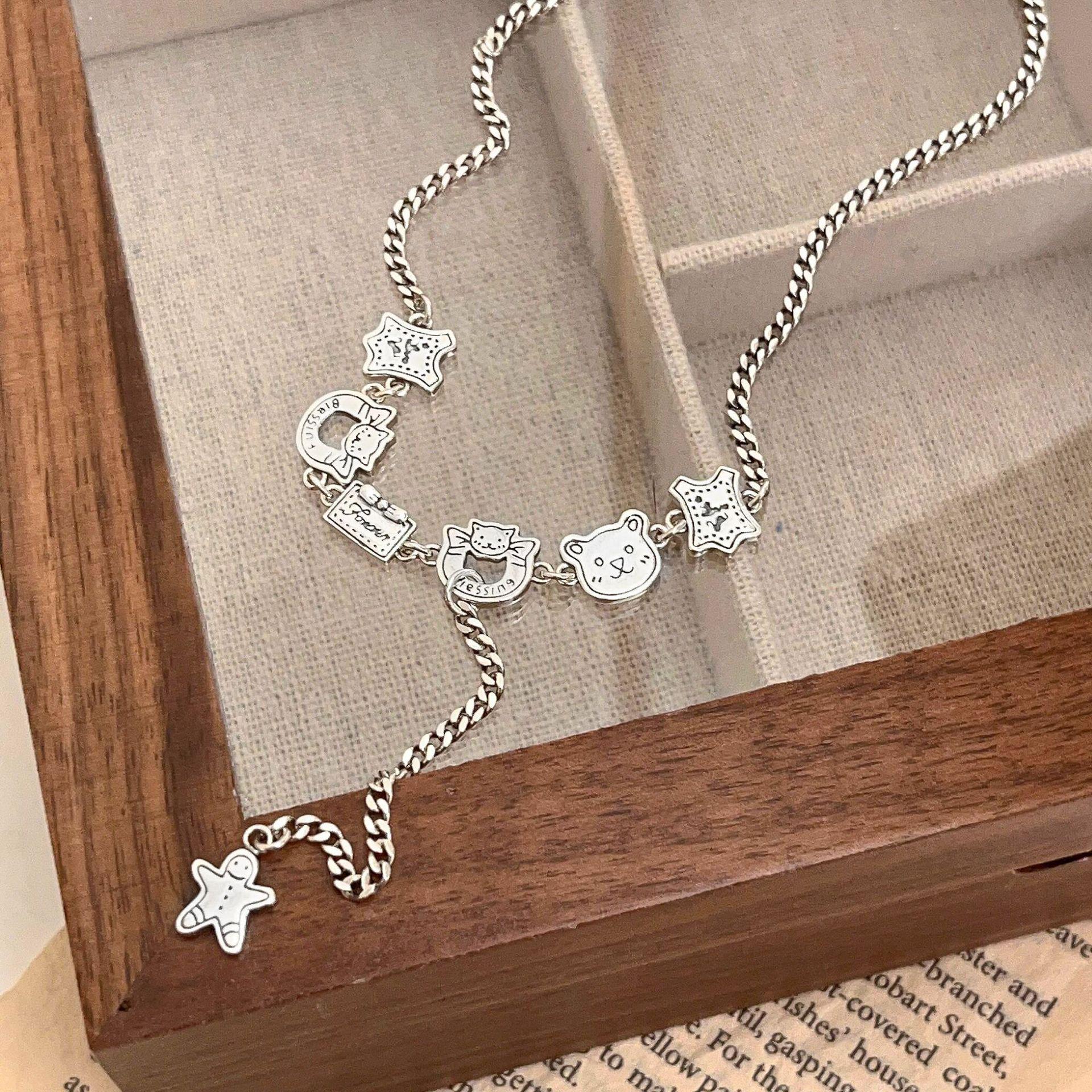 

Ожерелье на ключицу Yinruitai в стиле ретро «Пряничный человечек» - 2022 Легкая роскошь Y-образная цепочка Model XL1099 [40+5cm]