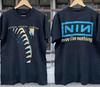 Nine Inch Nails NIN 2 Seite Schwarz T-Shirt 90er Unisex Klassischer Stil S-5XL