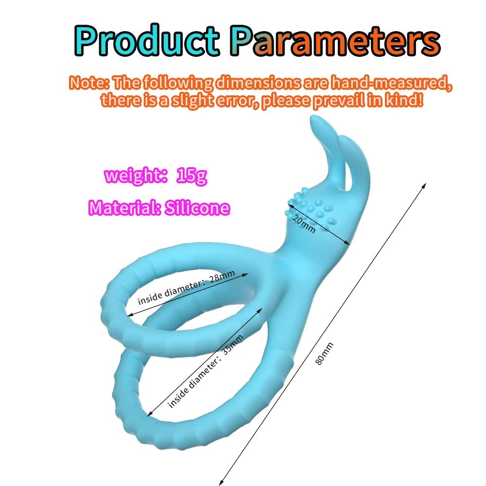 Men's Silicone Penis Ring Clitoris Stimulator Cock Ring Ejaculation Delay Penis Ring Erection Ring Sex Toys for Men Couples