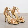 Sandale cu Toc Înalt Peep Toe Florale pentru Femei Toc Subțire Stiletto Barete la Gleznă Pantofi de Petrecere Sexy Detaliu cu Cataramă Sandale pentru Rochie de Seară