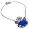 Collar de Plata de Ley 925 con Piedras Preciosas Lapis Lázuli Natural y Iolita 18" V7E09