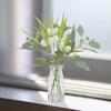 Mingfuxin Artificial Flowers for Decoration, Fake Plants Eucalyptus Leaves Ls Wild Flower with Glass Vase, Floral Arrangements Flower Bouquets Décor