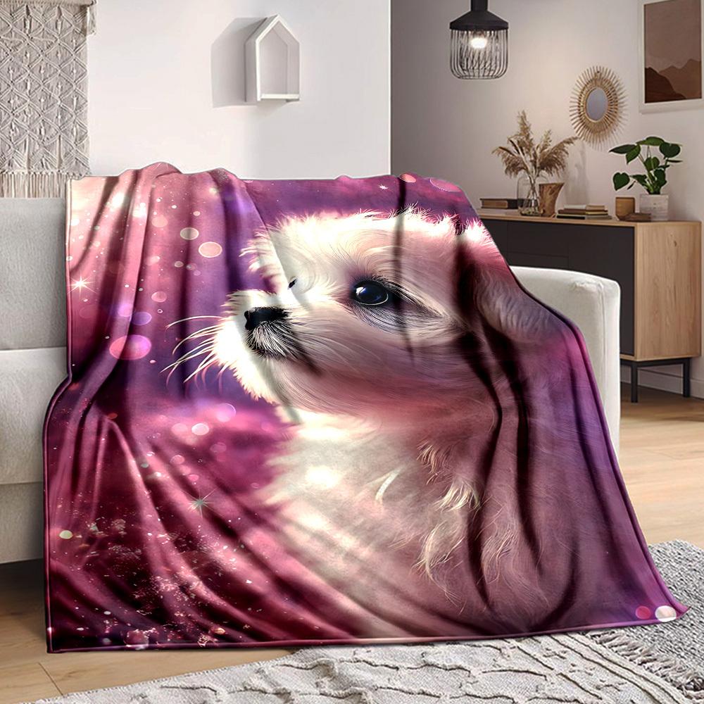 

1pc Cute Puppy Blanket - Perfect Gift for Birthdays, Christmas & Halloween- Soft, Warm & Versatile yy250909182 75x90cm