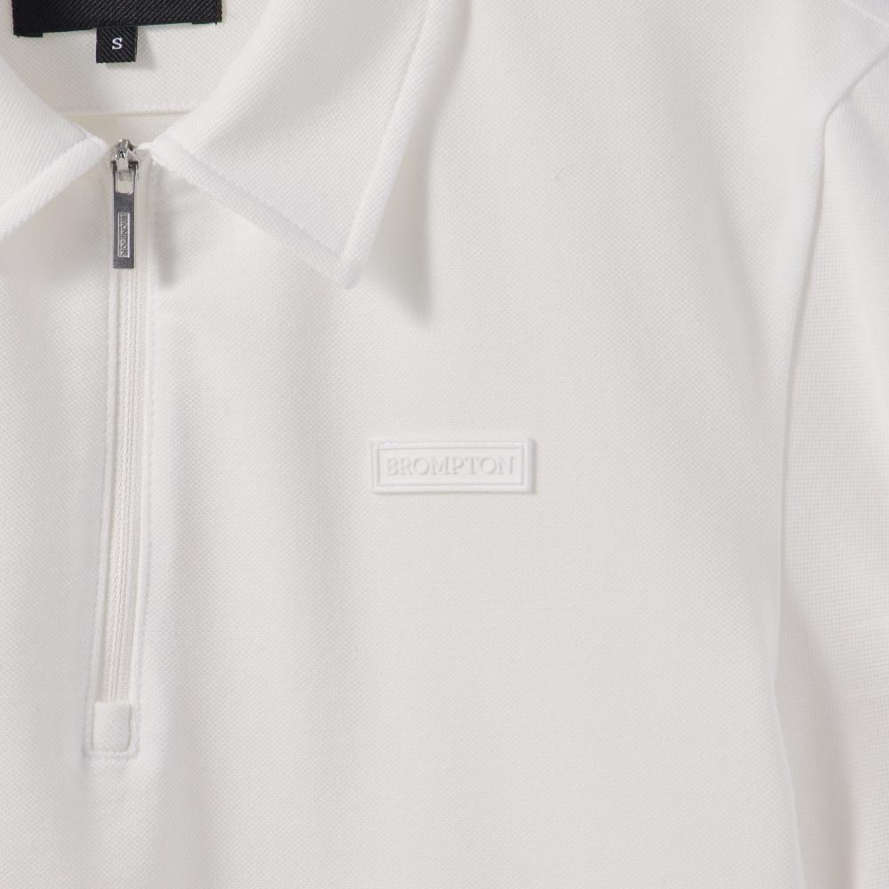 BROMPTON LONDON W Half Zip Collar T-Shirt - White (P242Wts352)