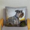 Home Bedroom Pillowcase Cute Schnauzer Print Cushion Cover Decor