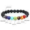 European Bestseller: Alloy & Volcanic Stone Beaded Bracelet with Seven-Color Stones