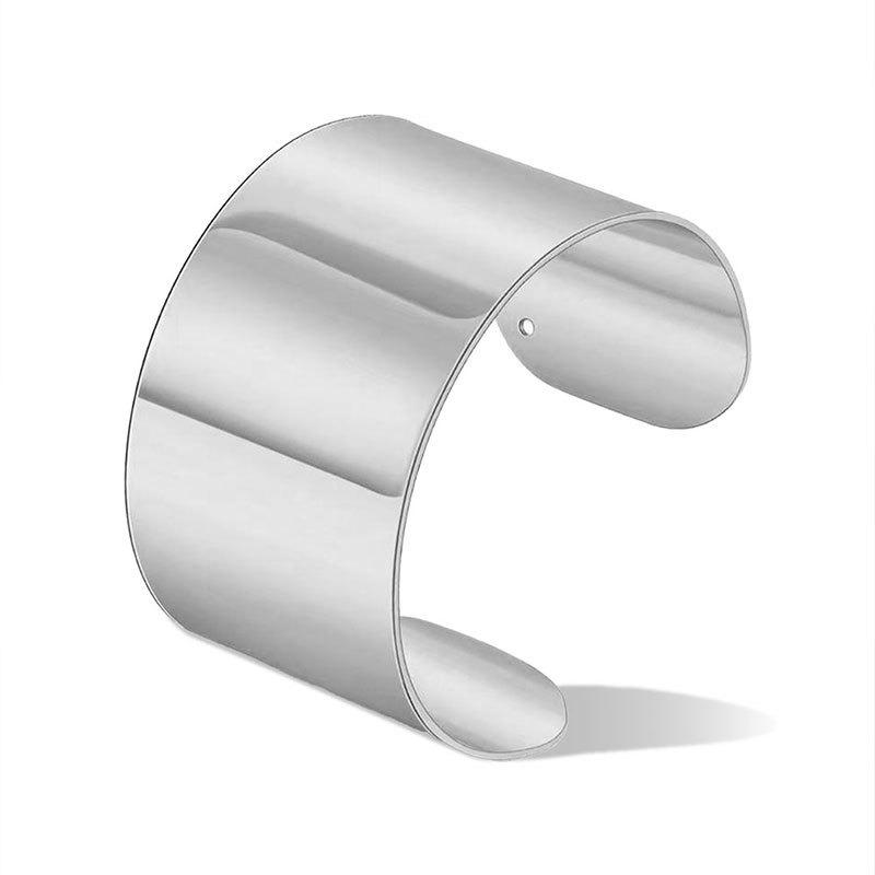 1 Stück heiß verkaufender Schmuck breiter Armreif C-förmige Öffnung verstellbar glänzender Armreif Metall fortgeschritten täglich vielseitig