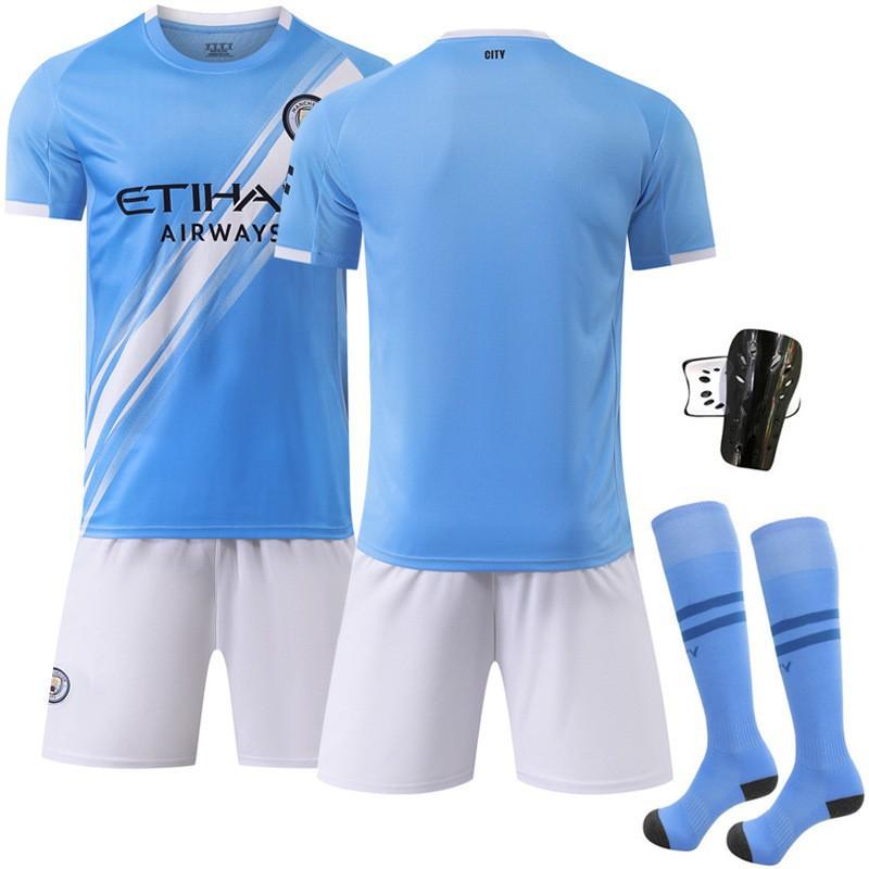26 Casa del Manchester City N.. 9 Harland Jersey 47 Forden 11 Doku 17 De Braunet Set Uniforme Calcio Bambino