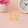 Solitaire Hoop Earrings - 925 Sterling Silver Gold Plated