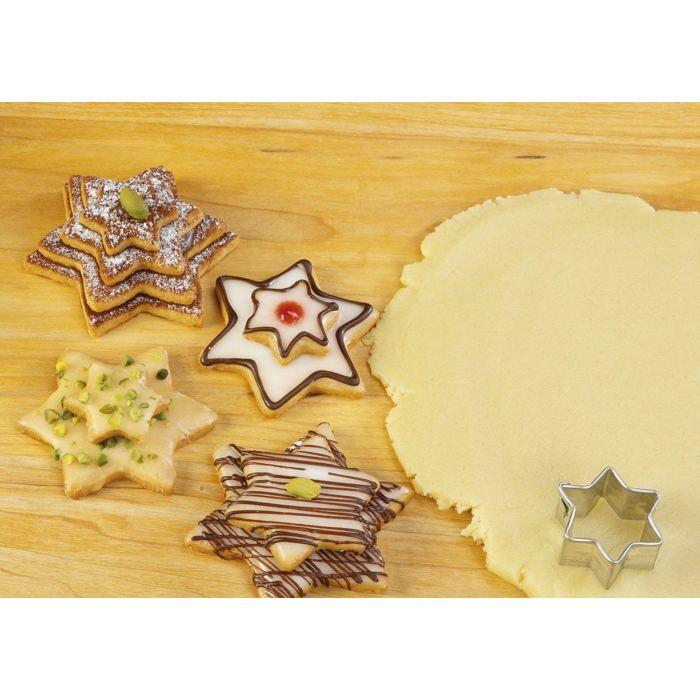 Lot de 4 emporte-pièces de noël en forme d'étoiles zenker emporte-pièces