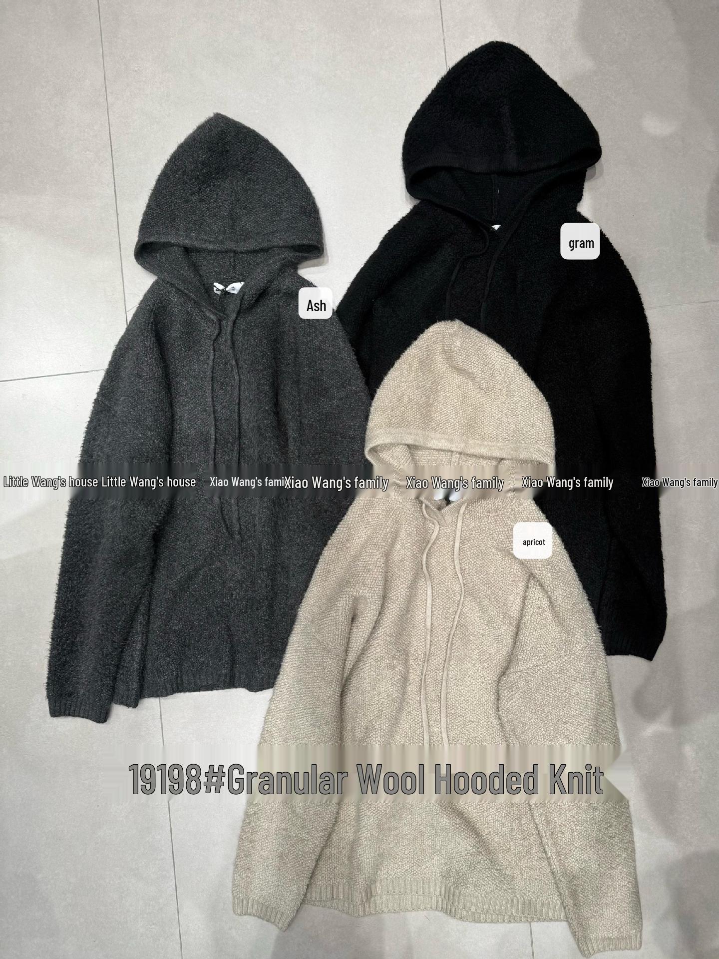 

Xiao Wang s 19198 Korean-Style Loose Plus Size Knit Hoodie for Winter One Size