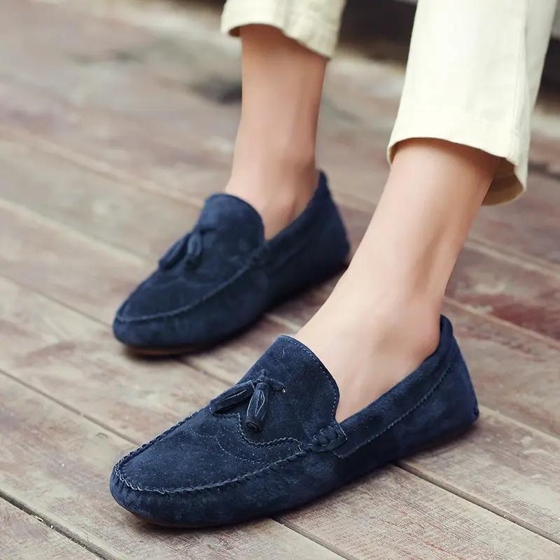 Fashion Men's Loafers Casual Leather Shoes Moccasins Flat Driving Shoes