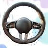 Hand-stitched Black Microfiber Leather Car Steering Wheel Cover For Benz A-Class W177 B-Class W247 C-Class W205 CLS-Class