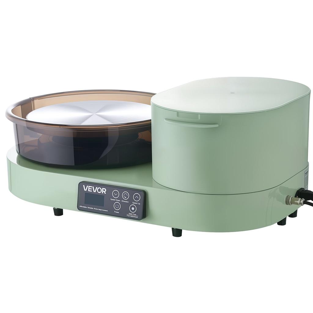 Pottery Wheel for Adults, 28 cm Aluminum Turntable, 450W Electric Table Top Pottery Wheel with Foot Pedal, 30-300 RPM Adjustable Speed, Aluminum Body,