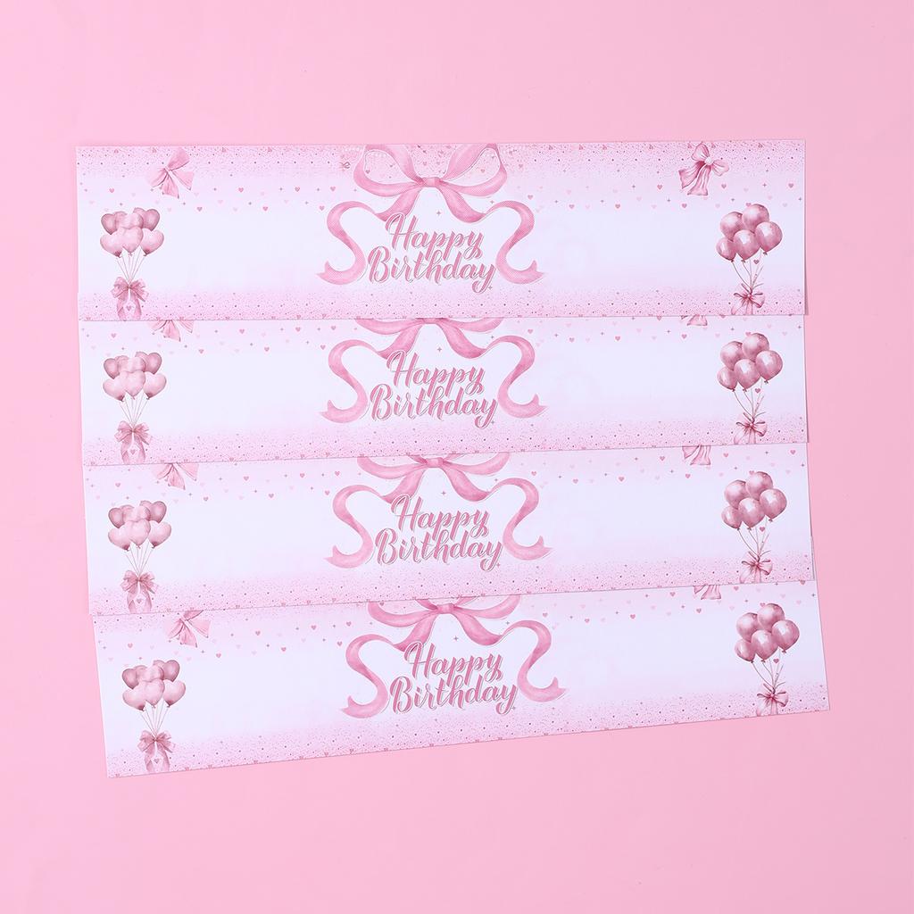 Pink Bow Bottle Stickers Happy 1st Birthday Party Decoration Kids Girl Wedding Birthday Party Supplies Favors Baby Shower Decor