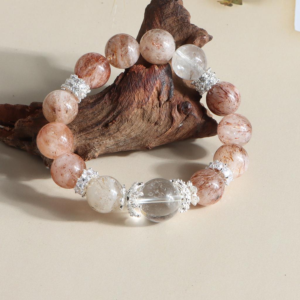 Bracelet Versatile Fashion Commuter White Moonlight Super Seven Crystal Bracelet Douyin Xiaohongshu Popular Live