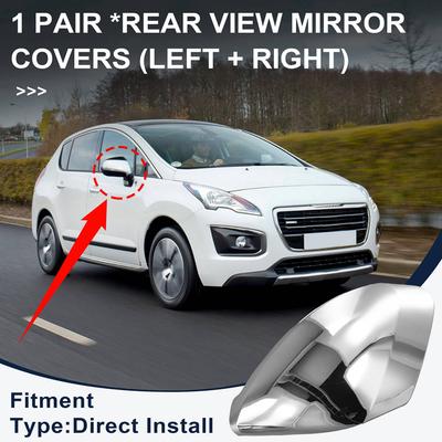 Bilstyling Sidobackspeglar Blankt Par Täcka Tillbehör För Peugeot 3008 2009-2015 Backspegel Bakåtspegel Överlägg