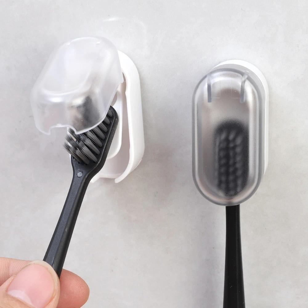 1-5 Pezzi Porta Spazzolino da Denti Senza Polvere Montaggio a Parete Senza Foratura Scaffale di Stoccaggio Risparmio di Spazio Organizzatore per Spazzolino da Denti per Bagno Domestico
